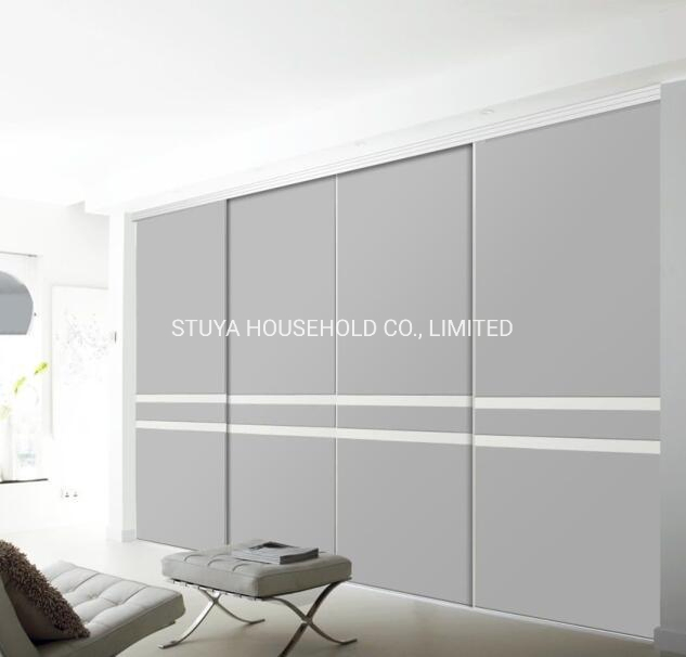 Foshan Factory Modern Style Grey System Sliding Door Wardrobe Cabinet