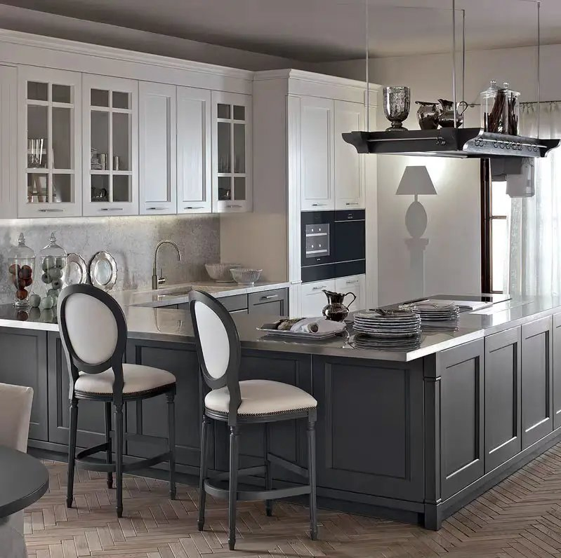 2024 American Style U Shape Modern Kitchen Cabinets White Shaker Door Luxury Kitchen Cabinets