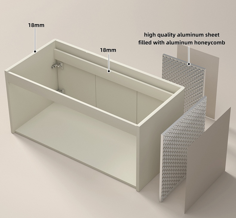 800mm Wall Hung Aluminum Bathroom Vanity Unit with LED Lighted Smart Mirror Ssv6012