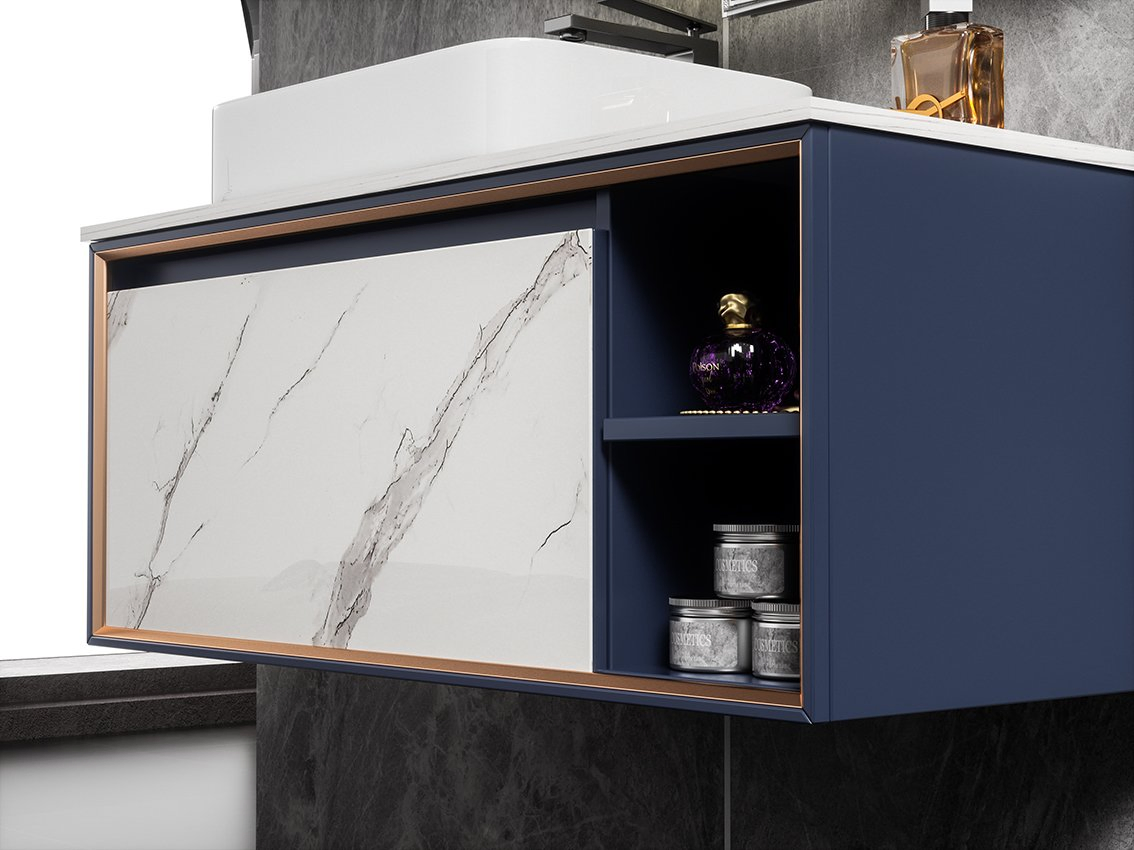 Wall Hung Stainless Steel Bathroom Vanity Unit with LED Smart Mirror Ssv6137