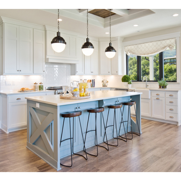 Hot Selling Plywood Wooden Kitchen Furniture Modern Designs Modular High Gloss Lacquer Kitchen Cabinet Whit Island