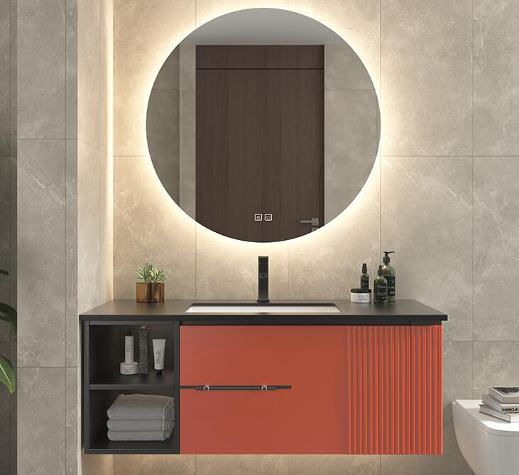 Rotundity Mirror Vanity Bathroom Cabinet Units with Sink and Tap