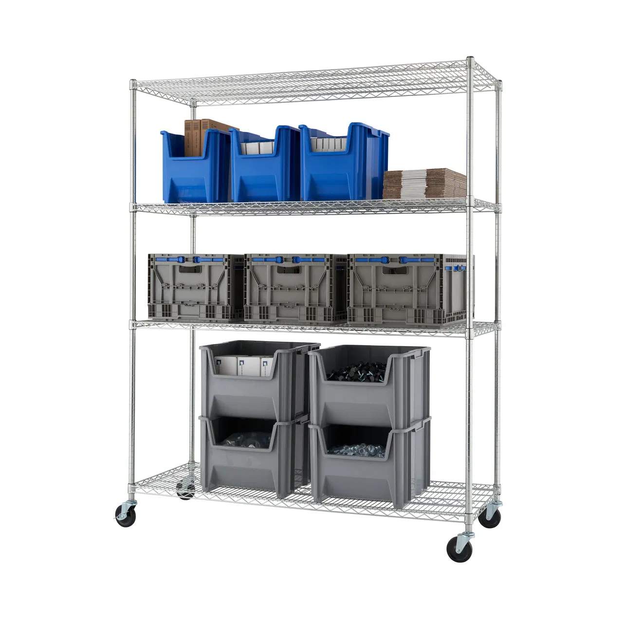 Industrial Racks Heavy Duty Storage 5 Tiers Wire Shelving System Steel Garage Tools Rack