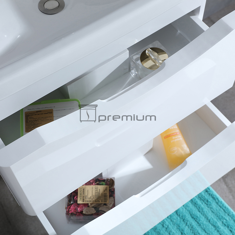 Small White Lacquer Smile Bathroom Vanity Units