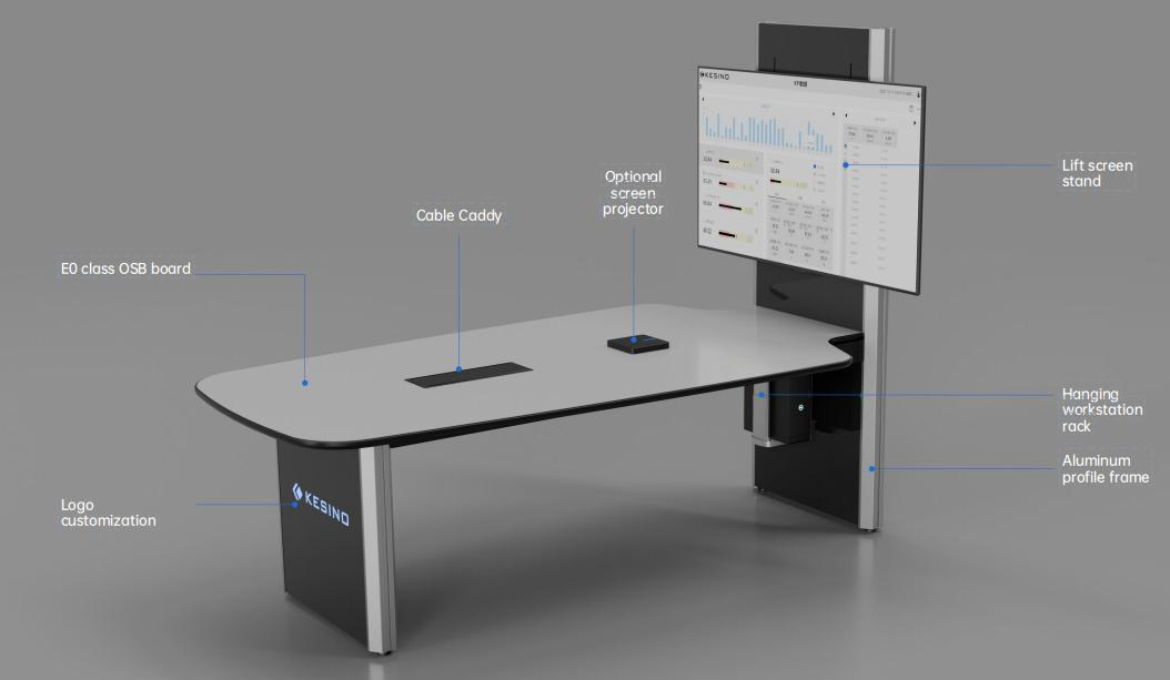 High-End LED Security 911 Office Control Room Furniture Multi-Person Conference Room Console