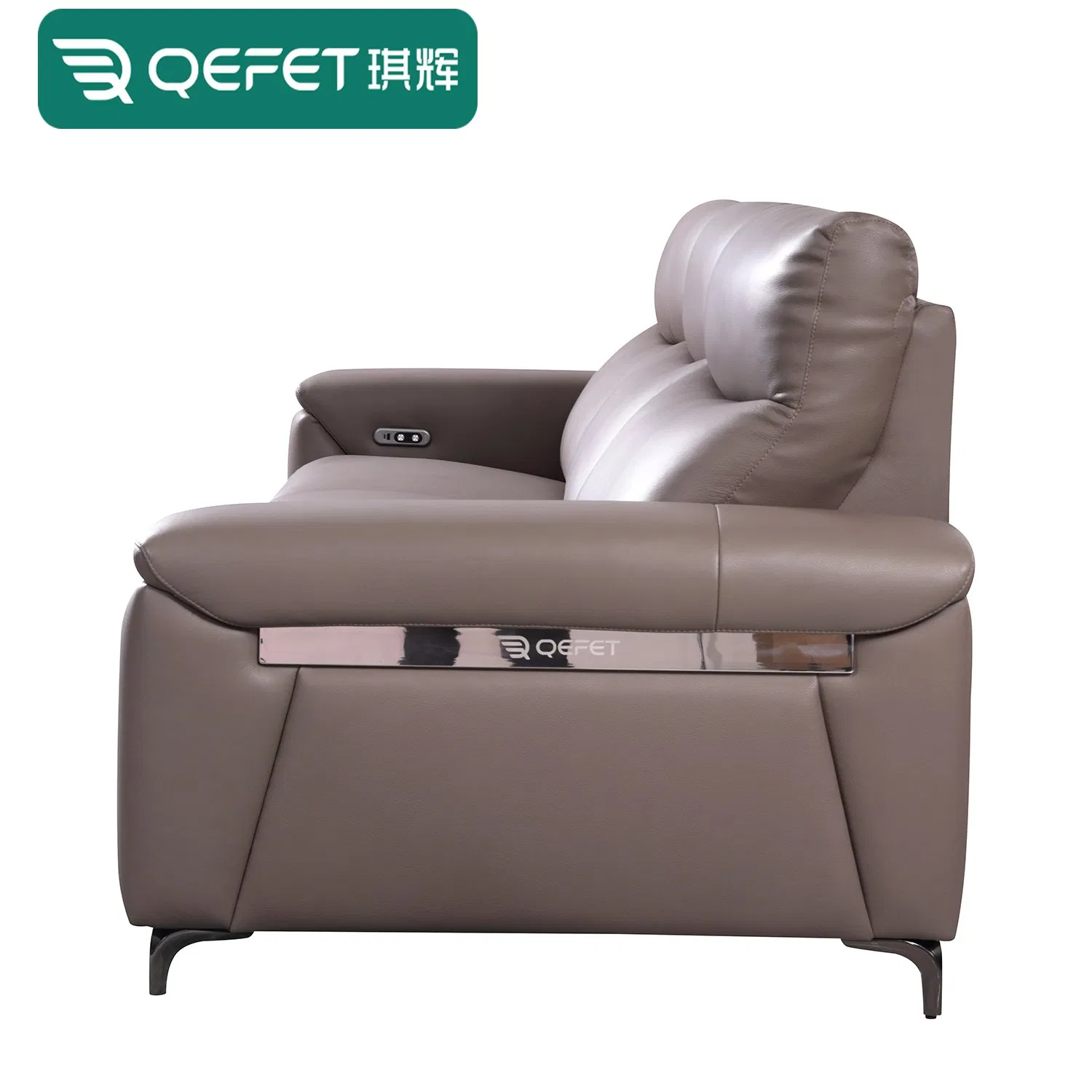 Stylish Foam Leather Living Room Sofa and Console Combo