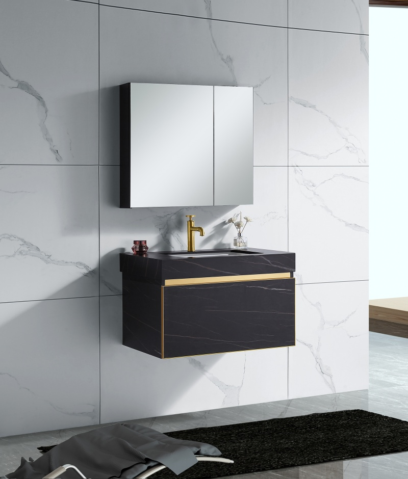 Ss6074 Bathroom Vanity Unit with LED Lighted Mirror Cabinet