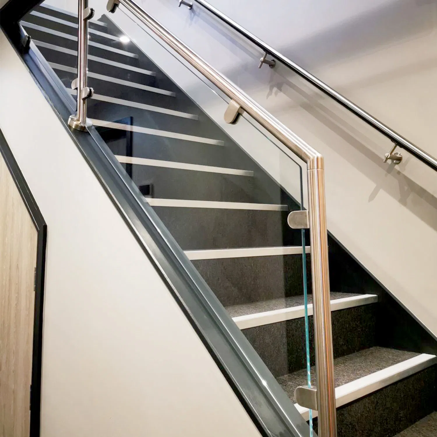 Modern European Wood Staircase Price Easy Glass Railing with Good Price