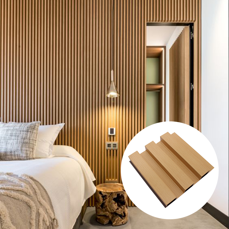 Cheap Interior Acoustic Wood WPC Fluted Wall Panels PVC Wall Paneling