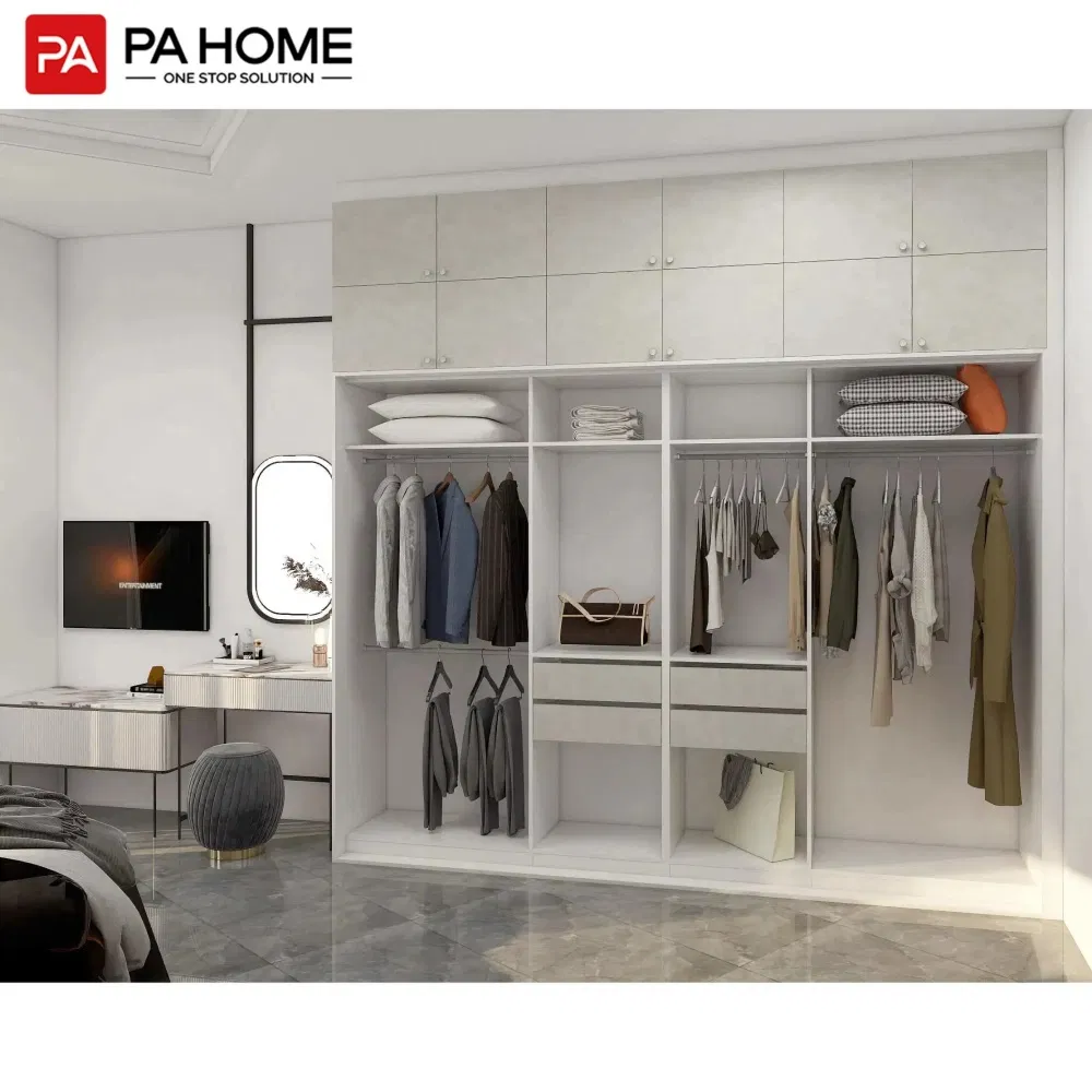 PA Bedroom Mirror Designs Dressing Table Aluminum Frame Glass Sliding Door System Wardrobe Closet