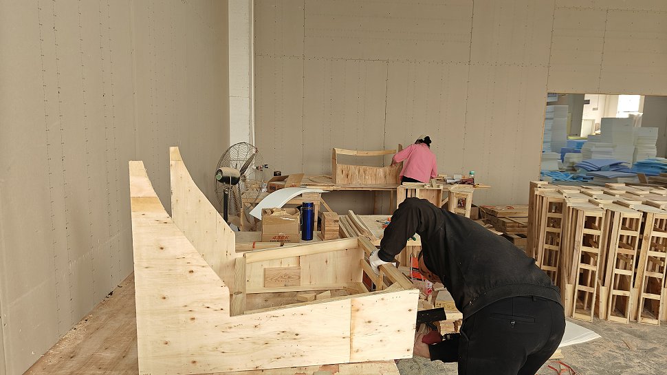 Gun Nail Workstation for structural assembly of custom furniture frames