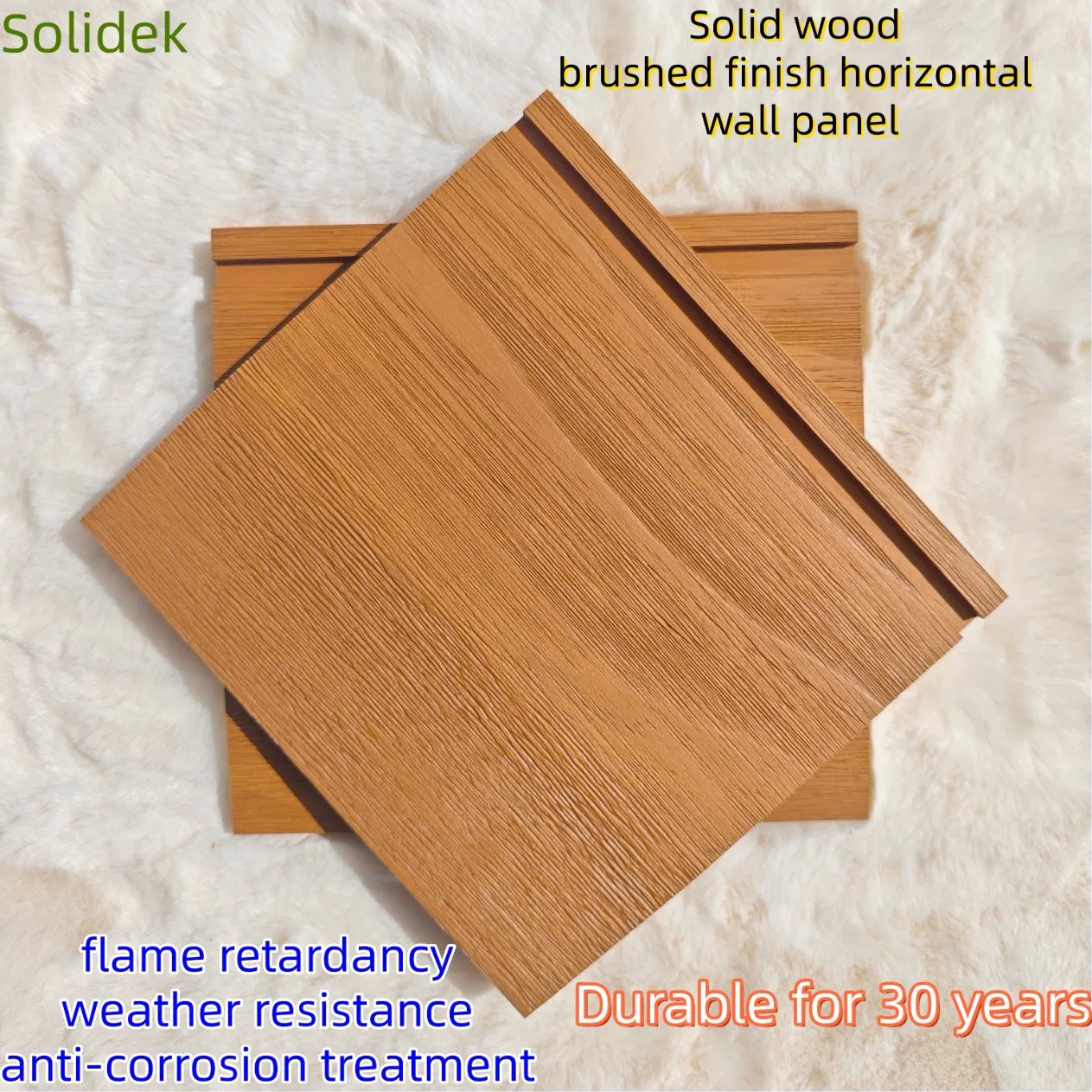 Brushed Solid Wood and Brushed Wood Cladding Horizontal Solid Wood Wall Paneling for Modern Living Space
