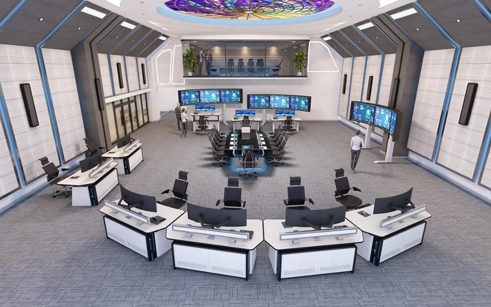 Command Center Monitoring Console Desk Customized LED Safety Operation Console