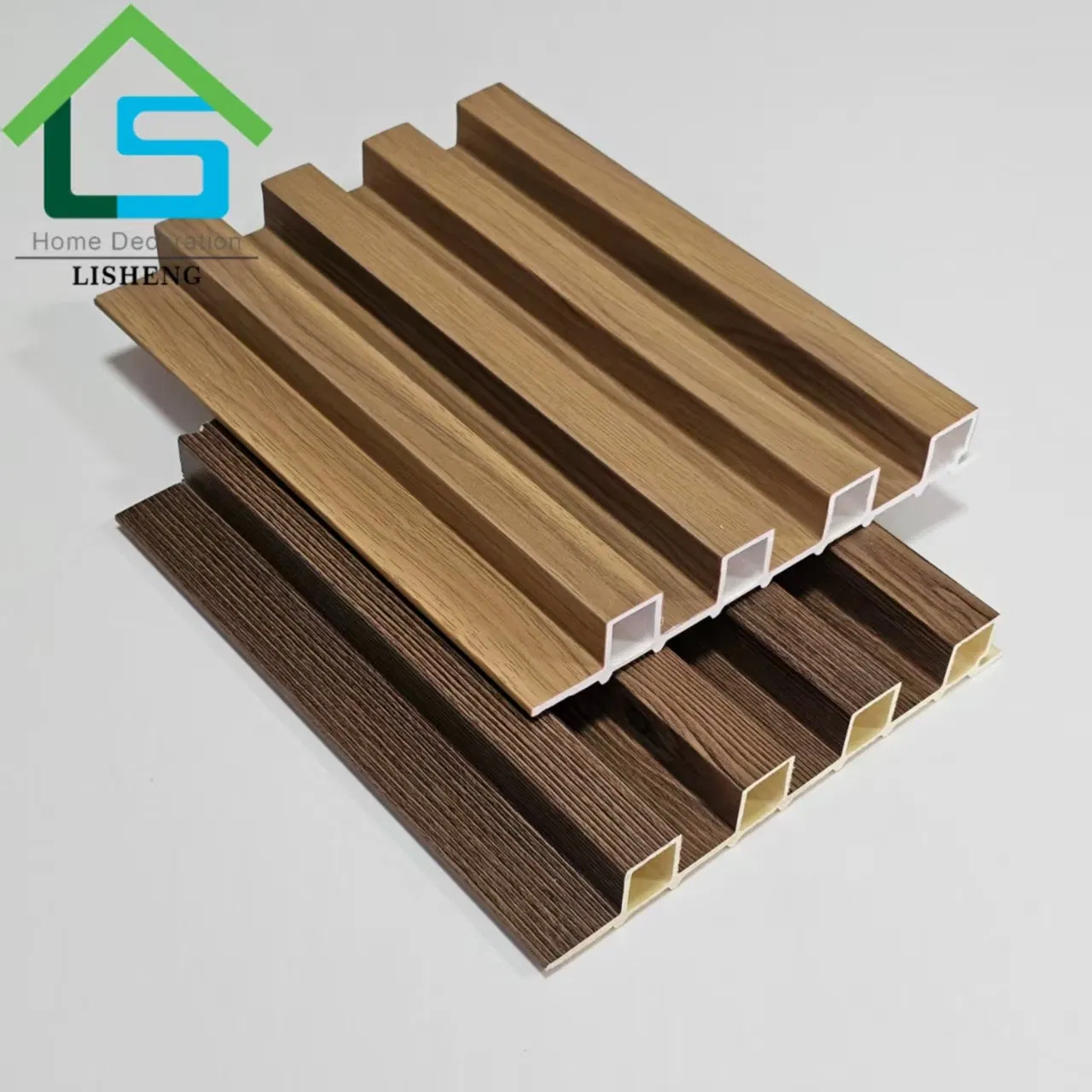 Factory Customized Decorative Bamboo Charcoal Wood WPC Fluted Slat Louver Paneling for Interior Wall Cladding