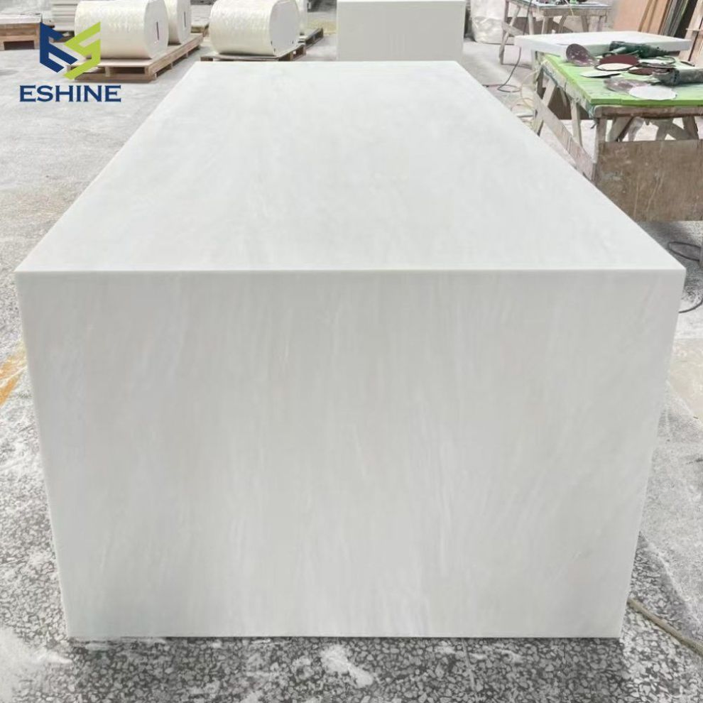 OEM Factory Home Furniture Kitchen Dining Table Island with Kitchen Cabinet in Modern Design and Solid Surface Stone Quartz Taj Mahal Countertop Island Top