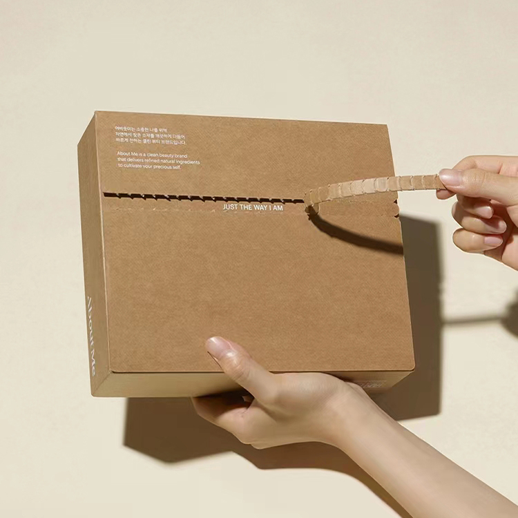 High-End Custom Logo Self-Sealing Corrugated Mailer Carton Recycled Packaging Boxes for Skin Care Cosmetics Embossed Shipping