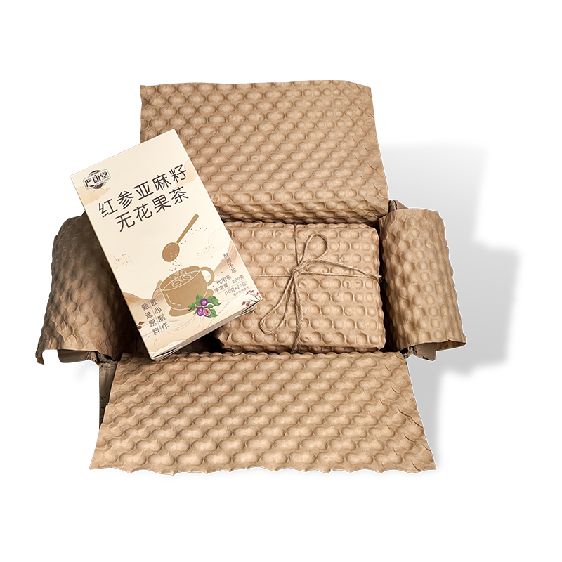 Aircosan 100% Eco-friendly And Recyclable Kraft Paper Bubble Wrapping Cushion Packaging Materials For Paper Bubble Machine Using