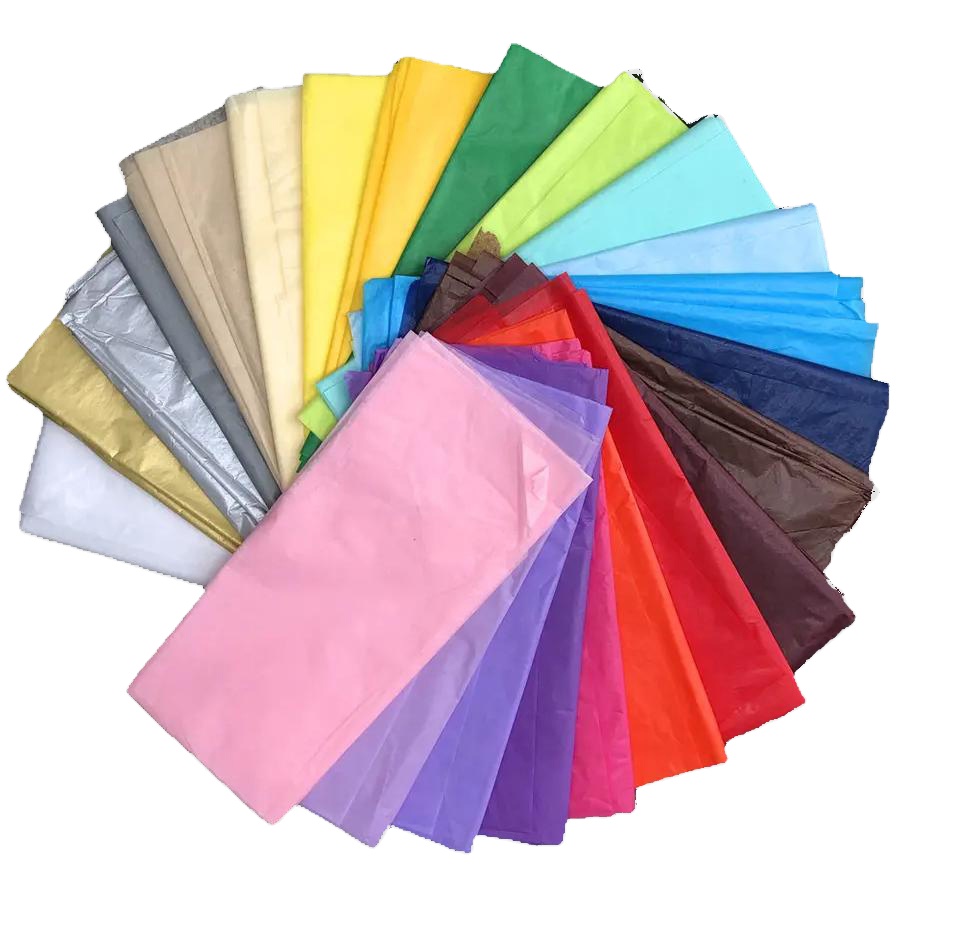Custom Printed Coated Pulp Black Logo White Paper Sheet Flower Wrapping Paper Gifts Clothes Hand Bags Tissues Packaged Cartons