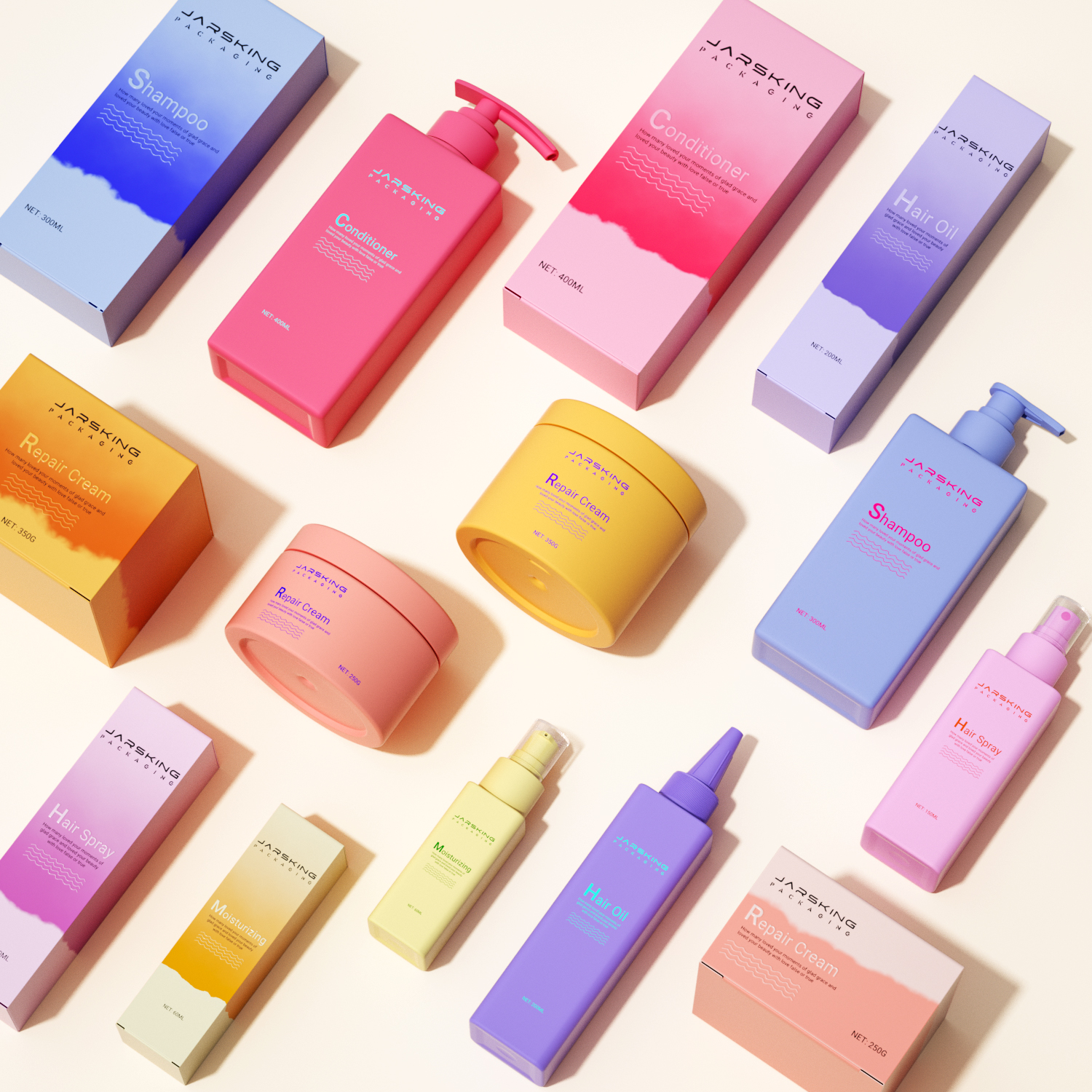 Plastic PET 60ml 150ml 200ml 300ml 400ml Body Care Packaging Set square Empty Shampoo Lotion Pump Body Fine Mist Spray Bottle