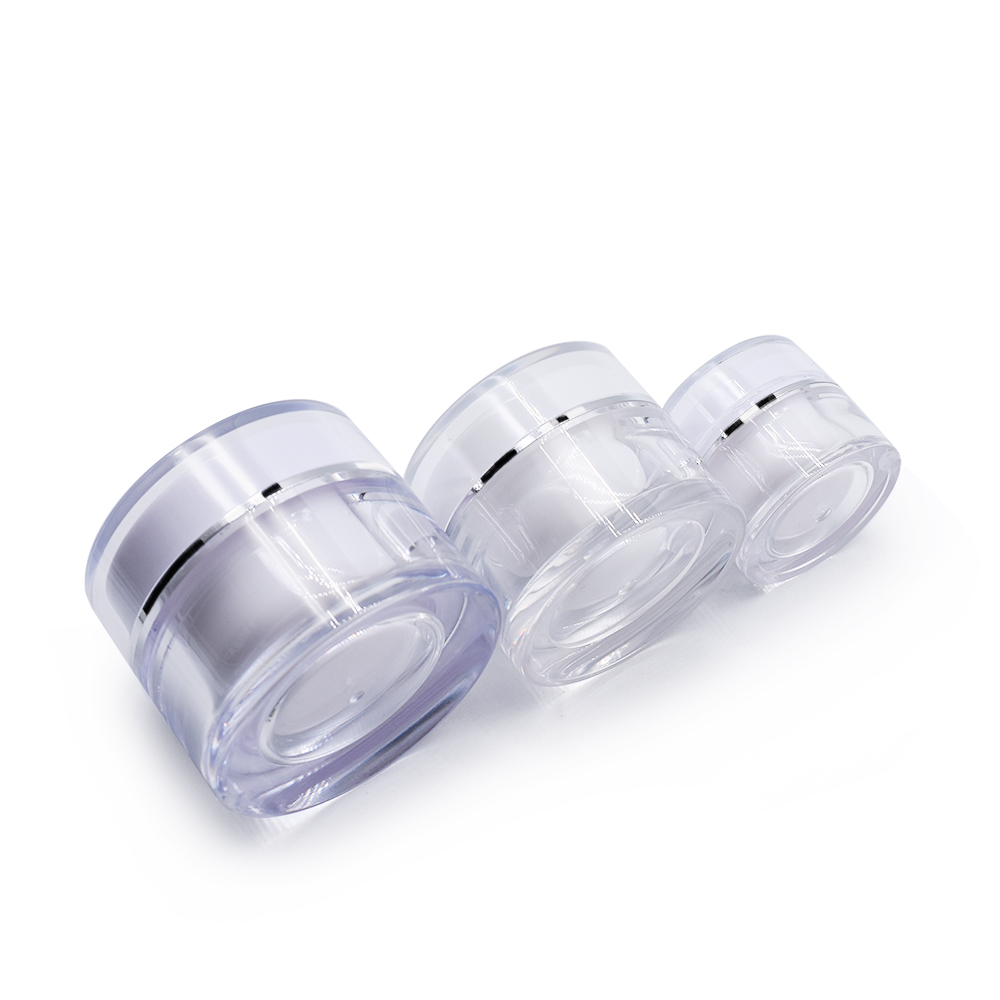 Luxury Cosmetic Jar Acrylic Double Wall Round Shape Face Cream Container With Lid