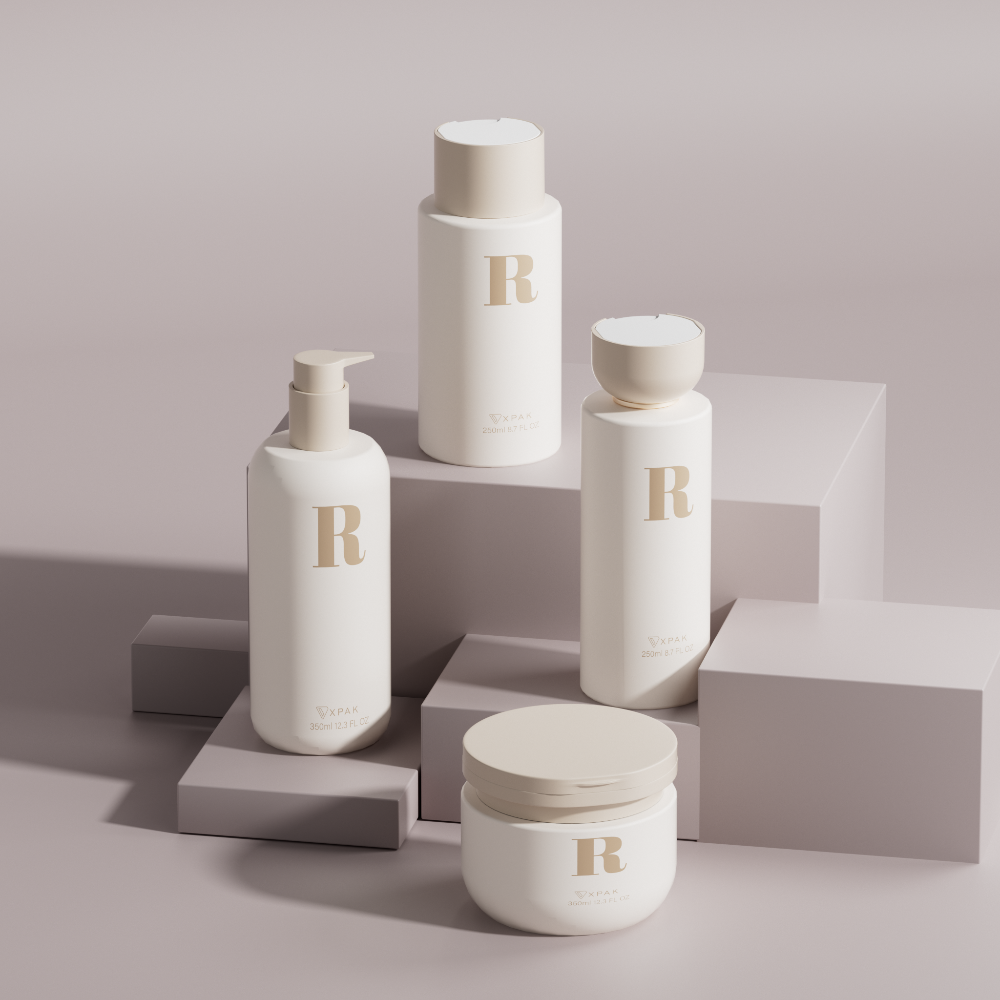 Custom 150/250/300/350ml HDPE Body Lotion Hand Cream Bottle Shampoo And Conditioner Body Wash Bottle Skincare Bottle Set