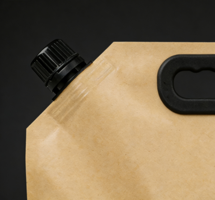 Custom 500ml Eco Friendly Stand up Kraft Paper Spout Pouch Biodegradable Recyclable Waterproof Liquid Bag with Spout Top