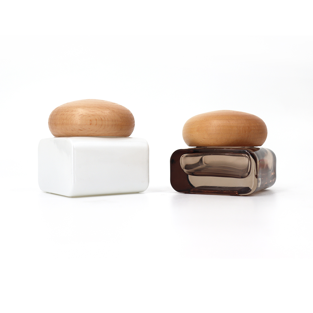 30g Skincare Empty Body Cream Skincare Gel Jar Cosmetic Organic Packaging 1.69oz 50ml Face Moisturizer Glass Jar with Wooden Lid