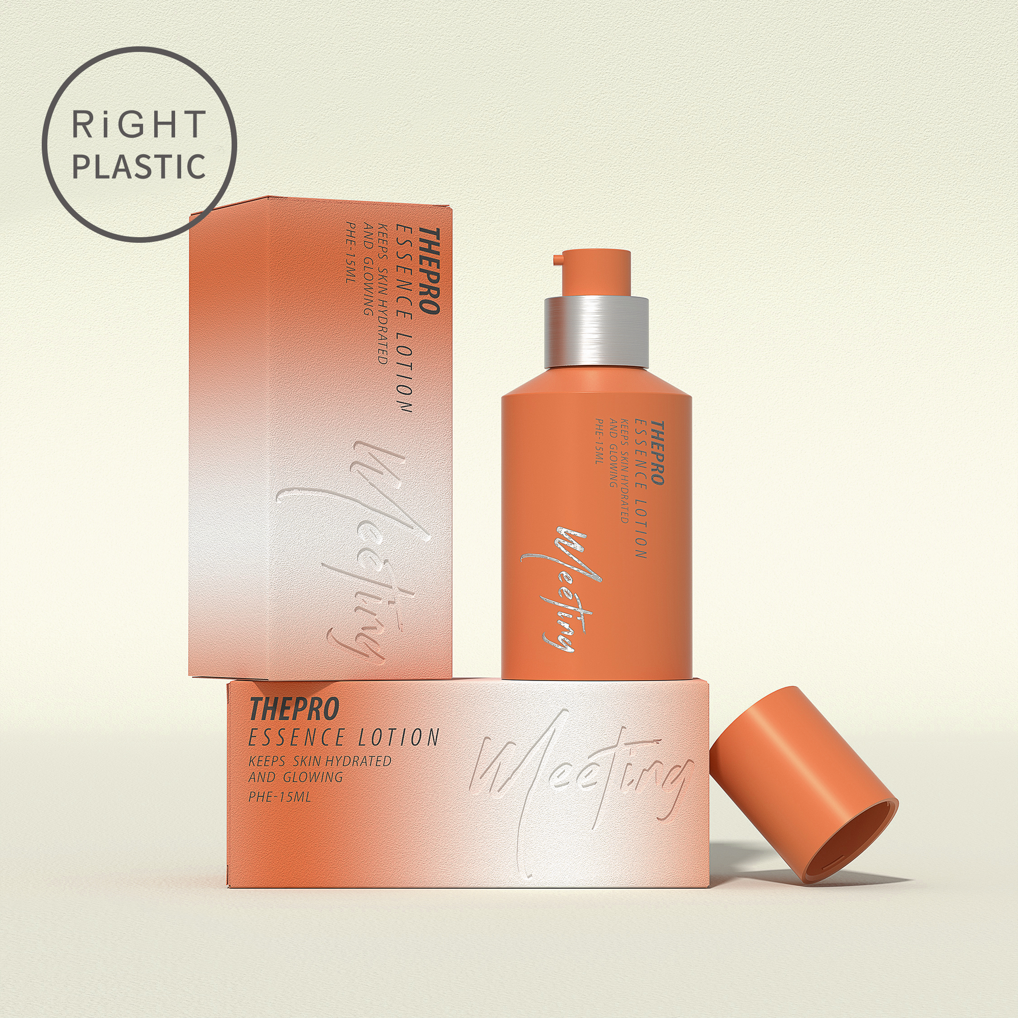 PHE Wholesale PETG Airless Pump Bottle 15ml 30ml 50ml Face Serum Essence Lotion Container Skincare Cosmetics Custom Packaging