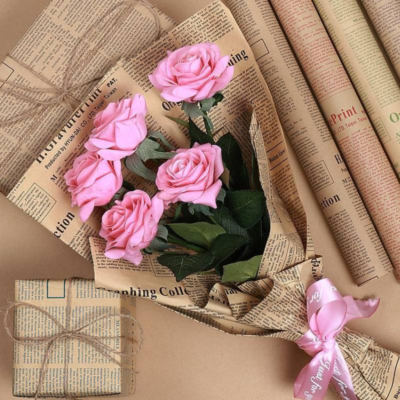 Printed Kraft Gift Wrapping Paper Floral Bouquet Packaging Florist Decoration Printing Packing Paper
