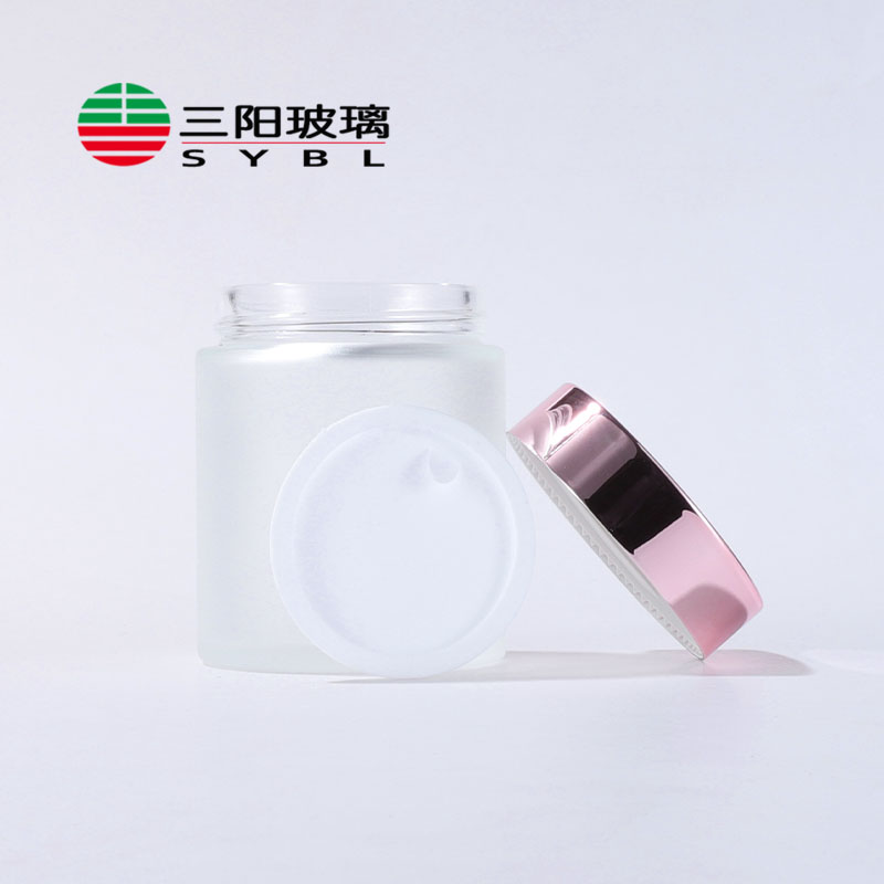 10g 15g 30g 50g 100g Frosted Glass Cosmetic Jar Cream Bottle Container with Rose Gold pink Lids for Face Cream Lotion Balm