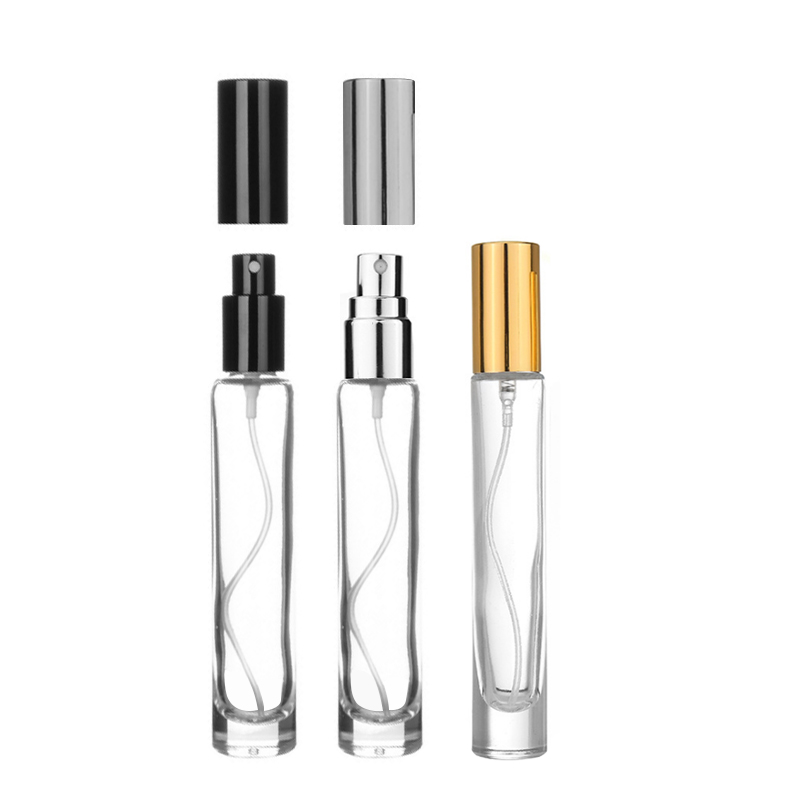 Mini 10ml Refillable Perfume Oil Bottle with Pump Sprayer Essential Oil Cosmetic Packaging