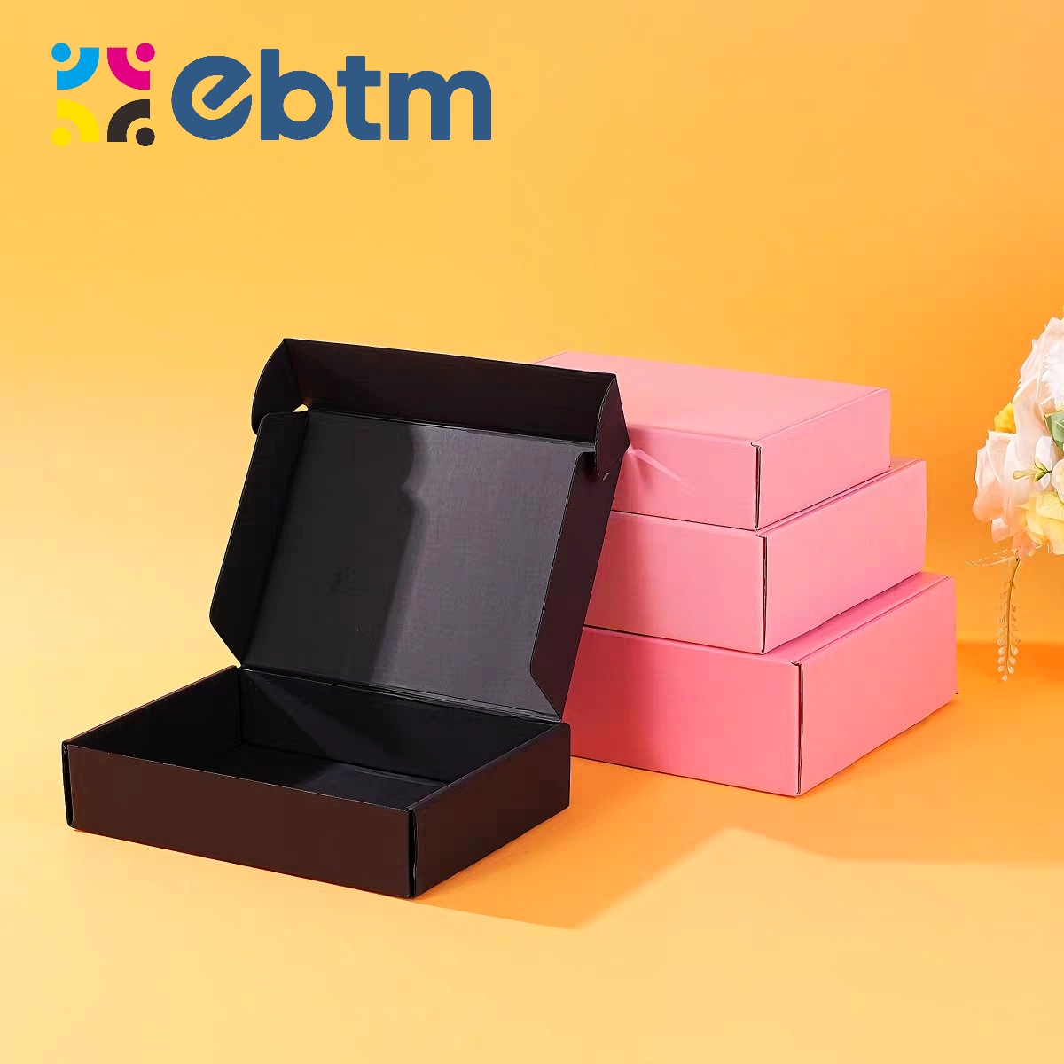 Custom Size Hard Corrugated Cardboard Printing Black Paper Mailer Postal Delivery Shipping Packaging Boxes with logo Packaging