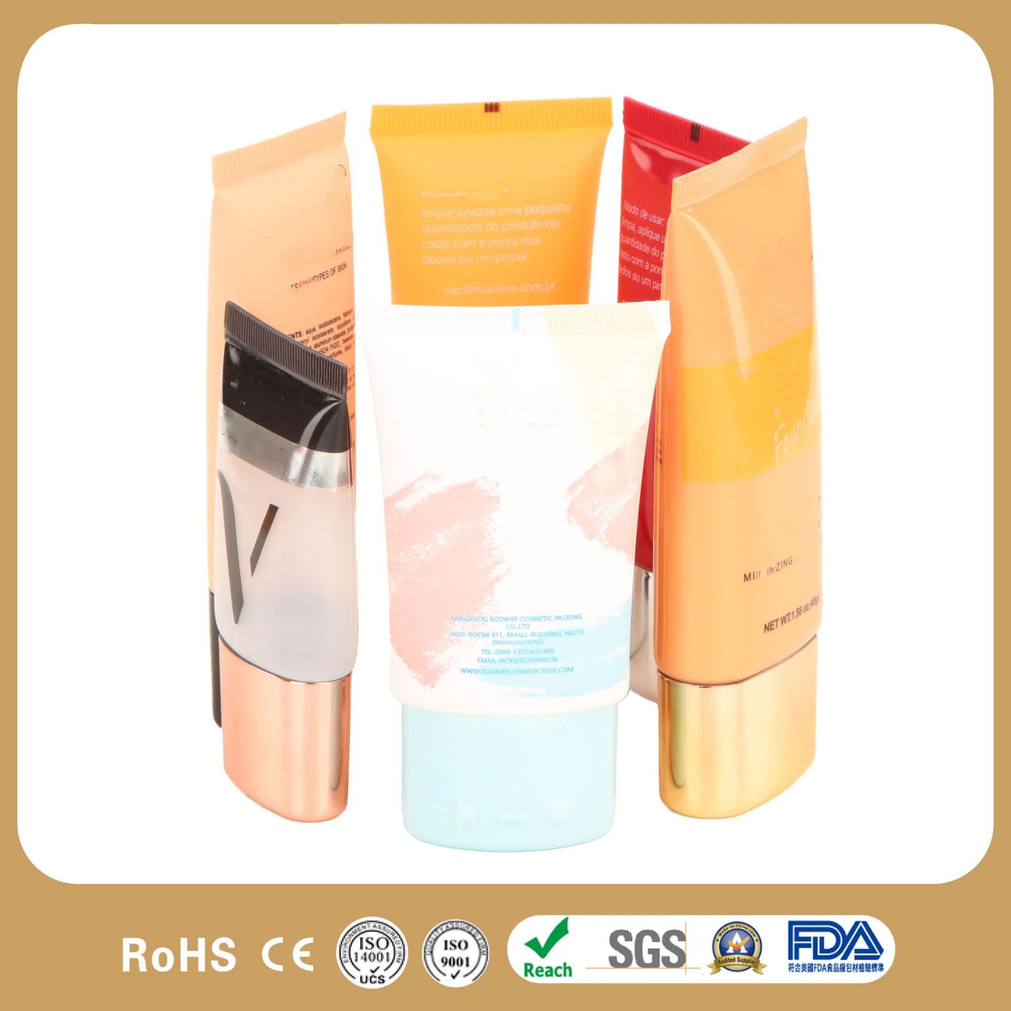 Cosmetic Tube Sunscreen Cream Body Lotion Tube Plastic Packaging Tube