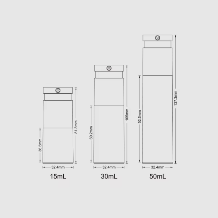 15ml 30ml 50ml Custom Color PP Airless Cosmetics Packaging with Twist Lock Pump