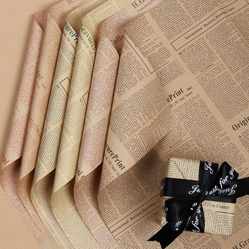 Hotsale Printing Packing Material Flower Bouquet Wrapping Paper Gift Packaging Florist Decoration Printed Kraft Paper