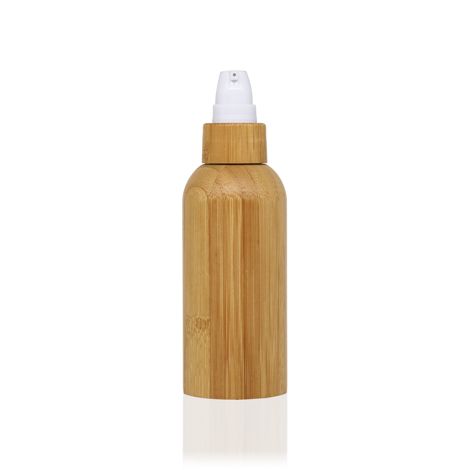 Eco Friendly Organic Bamboo Plastic Bottle Pump Sprayer Refillable Eco Packaging for Shampoo Lotion Shower Gel Skincare Liquid
