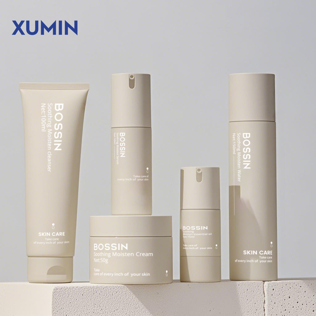 Luxury Men Skincare Plastic Bottles For Packaging Set Airless Pump Cosmetic Lotion Packaging Tube Skincare Containers Sets