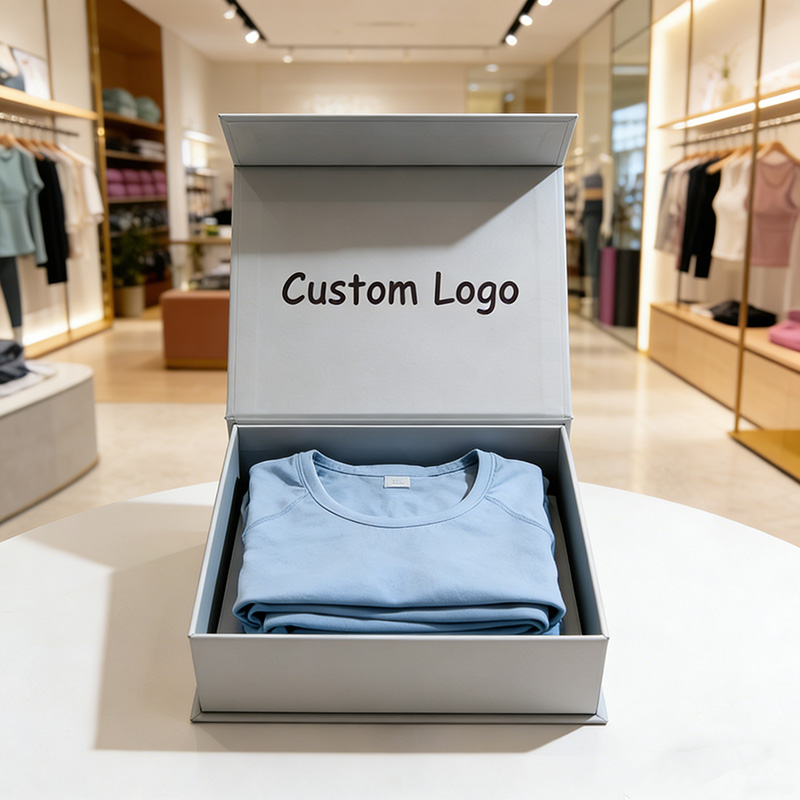 Custom Premium Folding Magnetic Gift Package Cardboard Paper Box Luxury Hoodie Shoes Clothes With Gold Stamping Logo