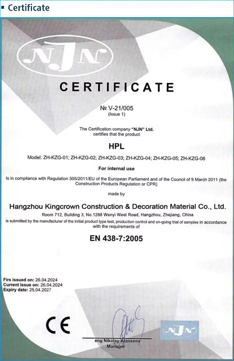 Easy Clean Laminate Sheets HPL Phenolic Resin and Kraft Paper Compact Board