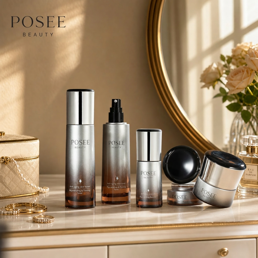 High-end Conical Glass Cosmetic Packaging Set Hot Stamped &amp; Sprayed Bottles Jars for 100ml Lotion Serum 30/20g Cream Eye Cream