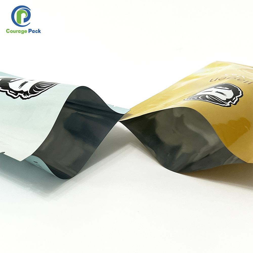 Low MOQ Customized Laminated Foil Face Mask Packaging Bag Three Side Seal Plastic Packaging Bags for Cosmetic Facial Skincare