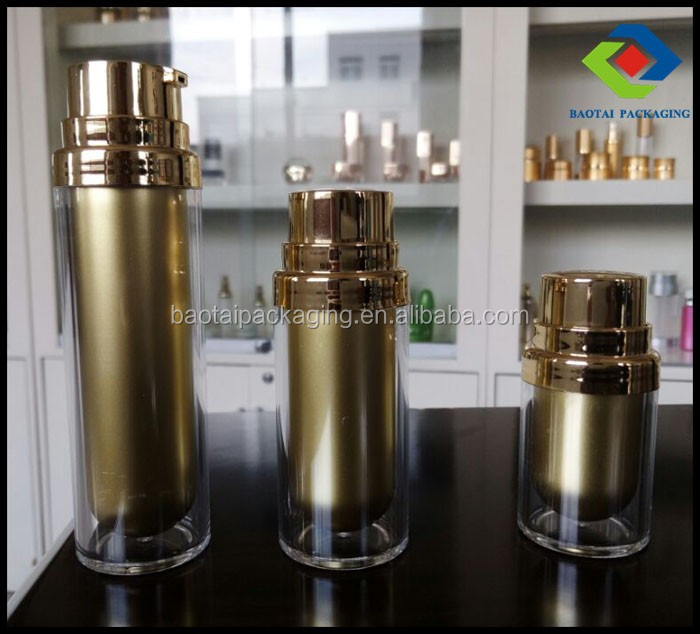 Double Wall Airless Bottle Luxury Cosmetic Packaging with Airless Pump