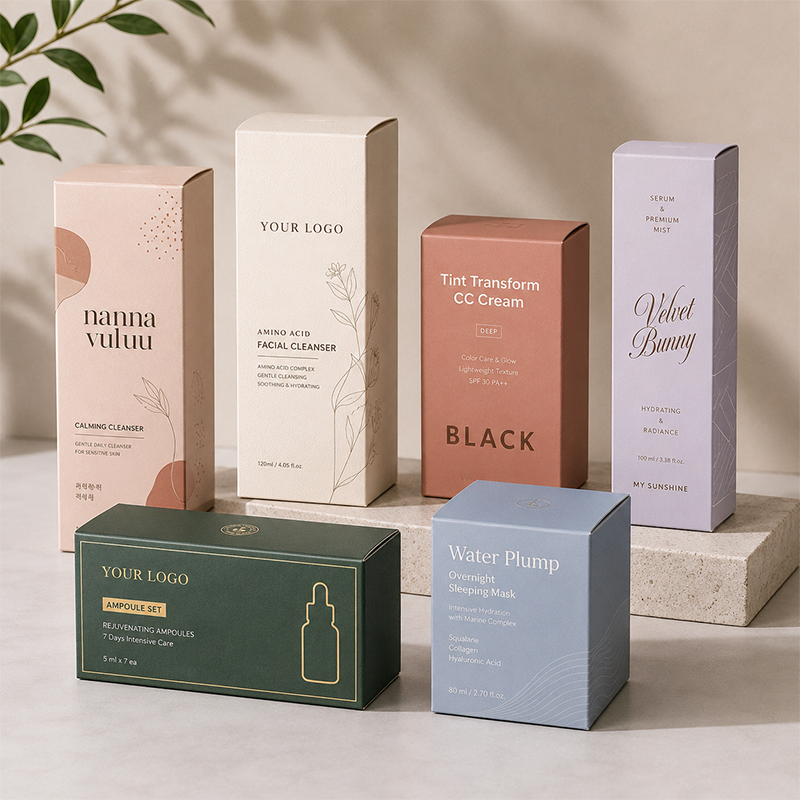 High Quality Custom Logo Cosmetic Packaging Box for Face Oil Serum Printed Paper Folding Carton