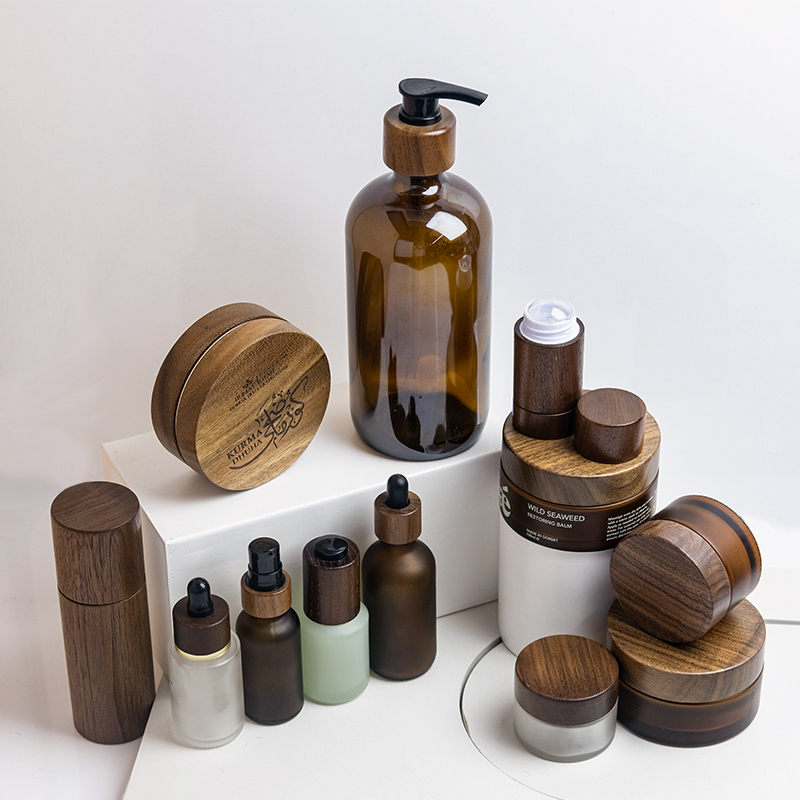 walnut glass set details