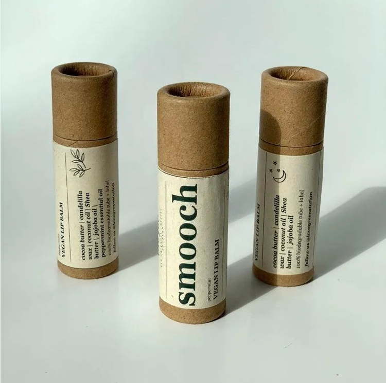 100% Biodegradable Lip Balm Push Up Paper Tube Eco Friendly Vegan Lip Balm With Custom Logo Printed