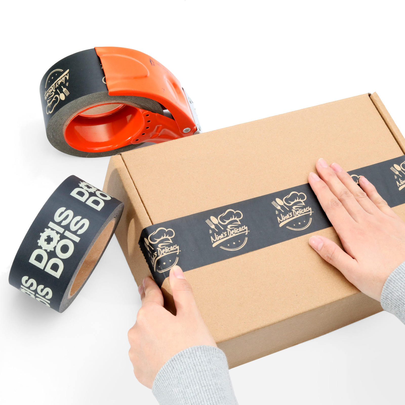 Eco-Friendly Custom Printed Kraft Paper Tape Water Activated Gummed Tape Biodegradable Reinforced Packaging Tape With Logo