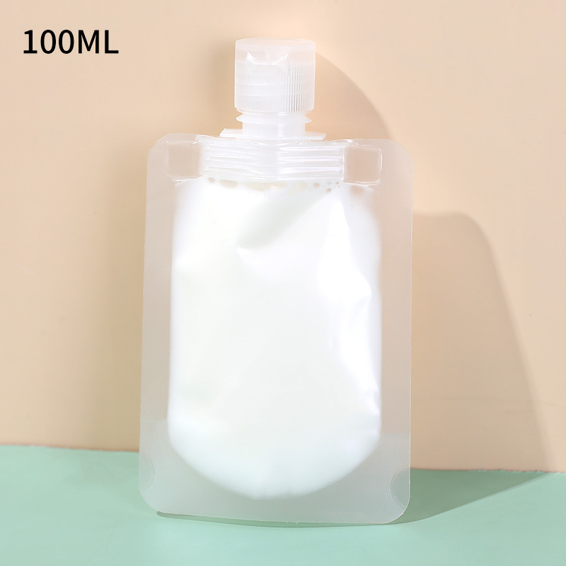 30ml Refillable Squeeze Leak Proof Travel Cosmetic Lotion Shampoo Liquid Beauty Sample Plastic Pouches Spout Bags With Flip Cap
