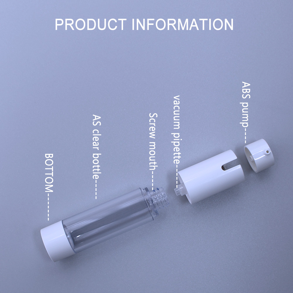 Sustainable White Airless Pump Bottles for Travel 15ml 30ml 50ml Sizes with Electroplating for Cosmetic Foundation and Lotion
