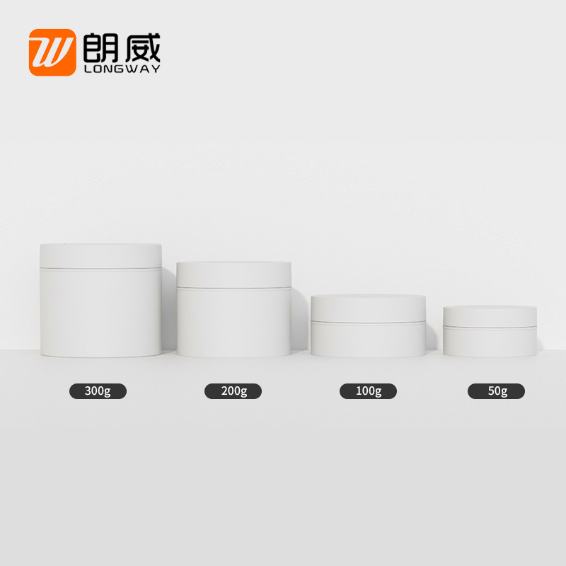 Factory-Made 50/100/200/300g White Cosmetic Packaging Plastic Jar Set PP Base Material with Screw Top Cap for Skin Care Product