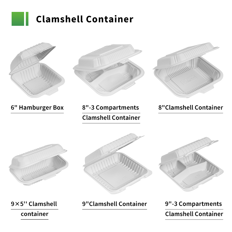 Biodegradable Disposable Lunch Box Microwavable 3-Compartment Sustainable Eco-Friendly Corn-Starch To-Go Food Container